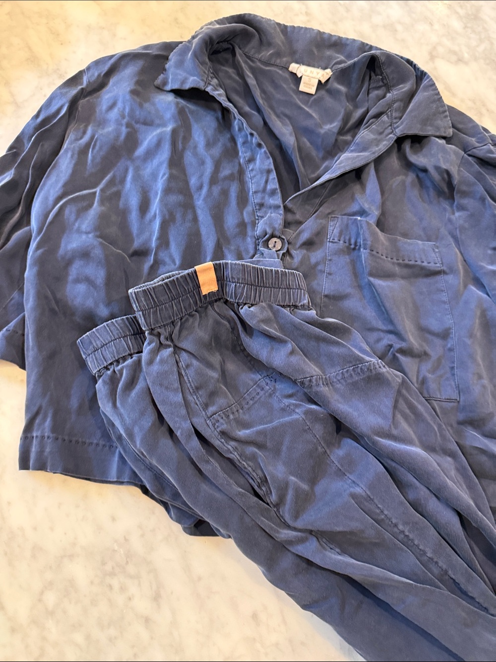 lunya navy Blue Pajama Set